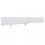 fehér 6-paneles szövet szélellenző 800 x 80 cm