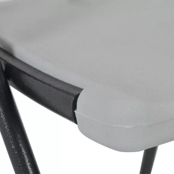 2 db fehér összecsukható HDPE és acél bárszék