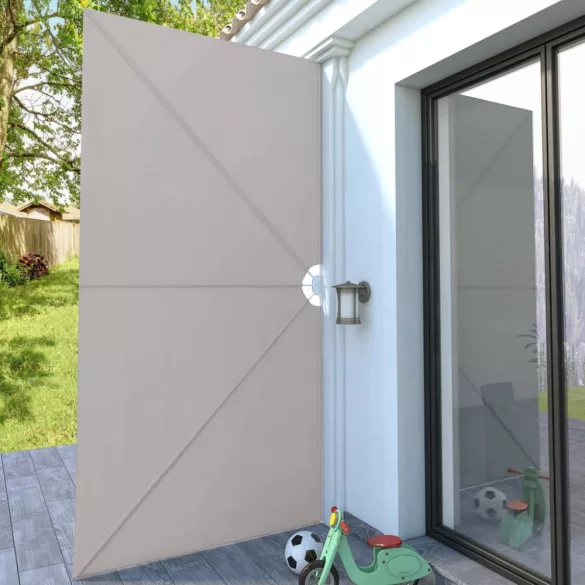 krémszínű összecsukható terasz oldalárnyékoló 400 x 200 cm