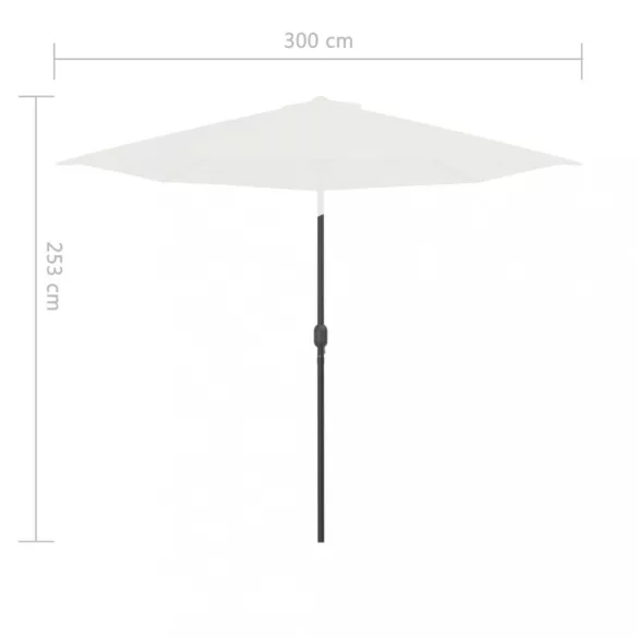 homokszínű féloldalas erkély napernyő alumíniumrúddal 300 x 155