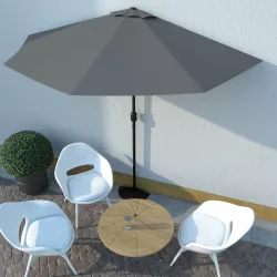   antracit féloldalas erkély napernyő alumíniumrúddal 300x155 cm