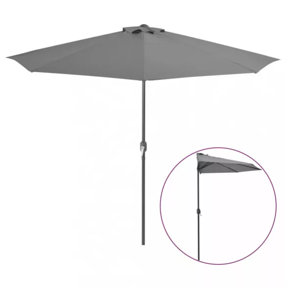 antracit féloldalas erkély napernyő alumíniumrúddal 300x155 cm