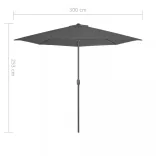 antracit féloldalas erkély napernyő alumíniumrúddal 300x155 cm
