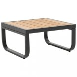 2 részes szürke alumínium és WPC kerti sarokgarnitúra párnákkal