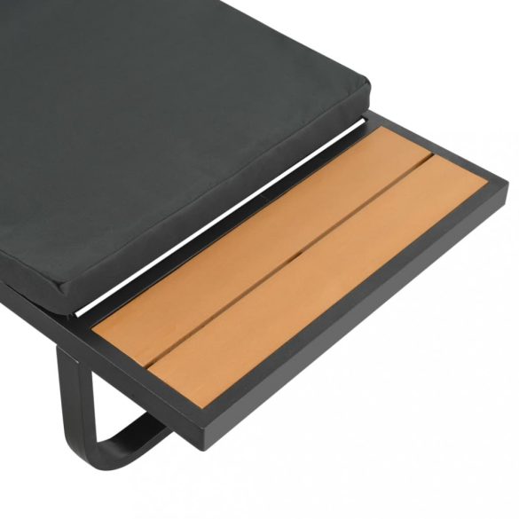 2 részes szürke alumínium és WPC kerti sarokgarnitúra párnákkal