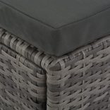 4-részes szürke polyrattan kerti bútorszett párnákkal