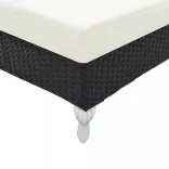 fekete polyrattan napozóágy párnával