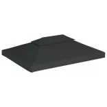 antracitszürke kétszintes pavilon tetőponyva 310 g/m² 4 x 3 m