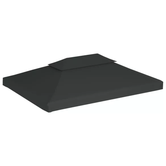 antracitszürke kétszintes pavilon tetőponyva 310 g/m² 4 x 3 m