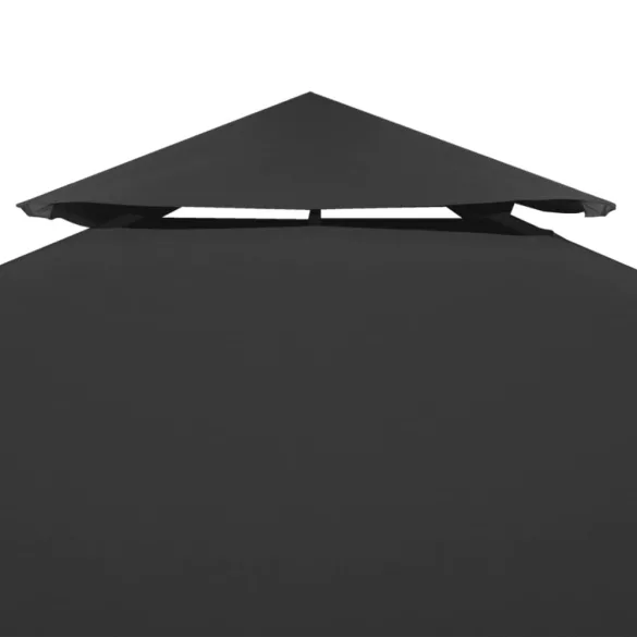 antracitszürke kétszintes pavilon tetőponyva 310 g/m² 4 x 3 m