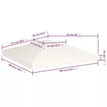 krémfehér pavilon tetőponyva 310 g/m², 3 x 3 m