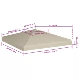 bézs pavilon tetőponyva 310 g/m² 3 x 3 m