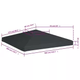 szürke pavilon tetőponyva 310 g/m², 3 x 3 m