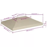 bézs pavilon tetőponyva 310 g/m² 4 x 3 m