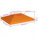 narancssárga pavilon tetőponyva 310 g/m², 4 x 3 m