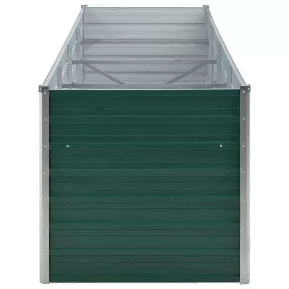 zöld horganyzott acél kerti magaságyás 320 x 80 x 77 cm