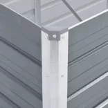szürke horganyzott acél kerti magaságyás 160 x 40 x 77 cm