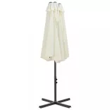 homokszínű kültéri napernyő alumíniumrúddal 460 x 270 cm