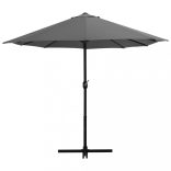 antracitszürke kültéri napernyő alumíniumrúddal 460 x 270 cm