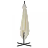 homokszínű konzolos kerti napernyő acélrúddal 300 cm