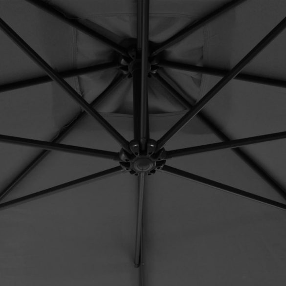 antracitszürke konzolos kerti napernyő acélrúddal 300 cm