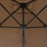 tópszínű kültéri napernyő acélrúddal 250 x 250 cm