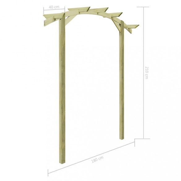 kerti pergola impregnált fenyőfalécekből 180 x 210 x 40 cm