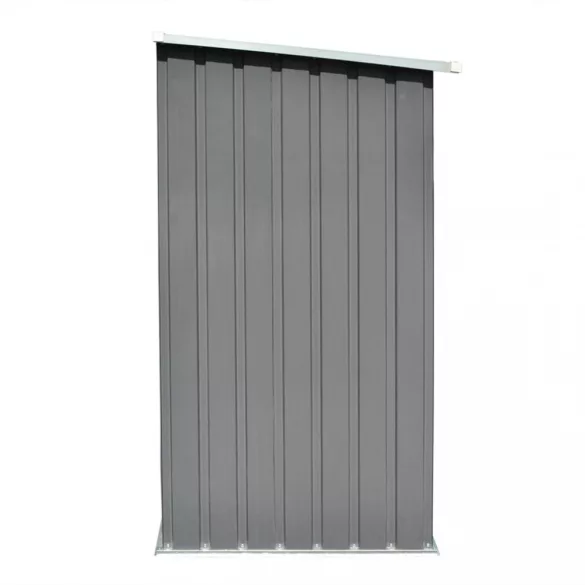 szürke horganyzott acél kerti tűzifatároló, 163 x 83 x 154 cm