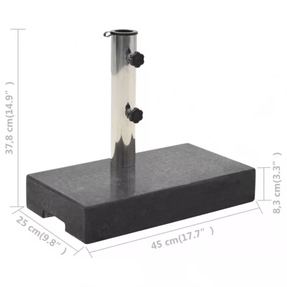 fekete téglalap alakú gránit napernyőtalp 25 kg