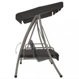 antracitszürke acél hintaágy tetőponyvával 192 x 118 x 175 cm