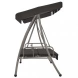 antracitszürke acél hintaágy tetőponyvával 192 x 118 x 175 cm