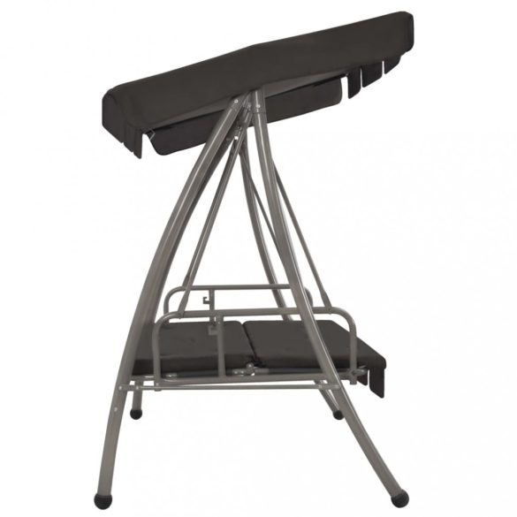 antracitszürke acél hintaágy tetőponyvával 192 x 118 x 175 cm