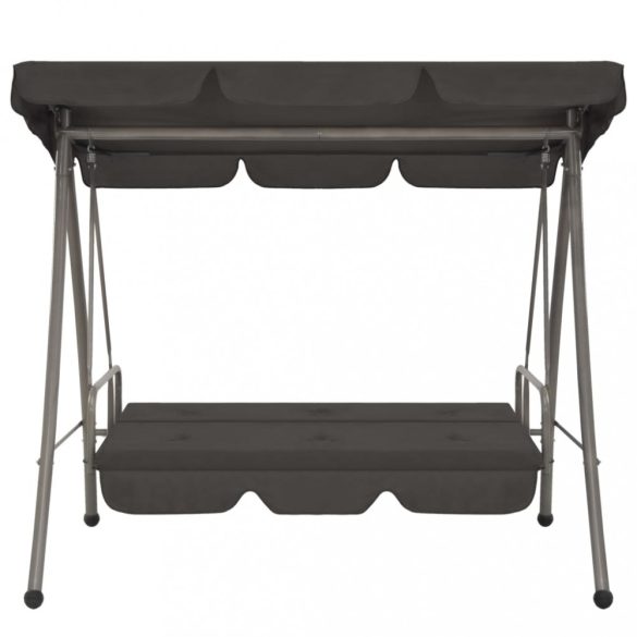 antracitszürke acél hintaágy tetőponyvával 192 x 118 x 175 cm