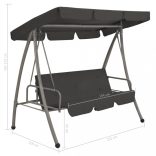 antracitszürke acél hintaágy tetőponyvával 192 x 118 x 175 cm