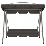 átalakítható antracit acél hintaágy tetőponyvával 198x120x205cm