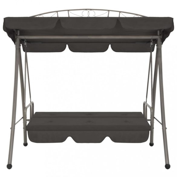 átalakítható antracit acél hintaágy tetőponyvával 198x120x205cm