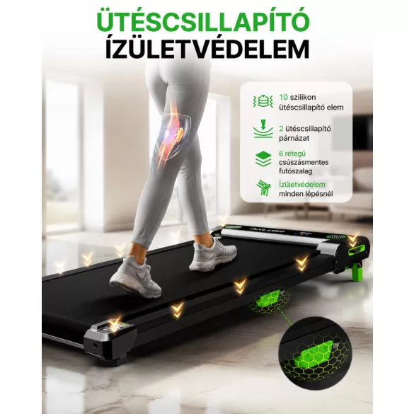 AKLUER 480L-A Walking Pad Sétapad Manuális Emelkedővel 150kg teherbírás