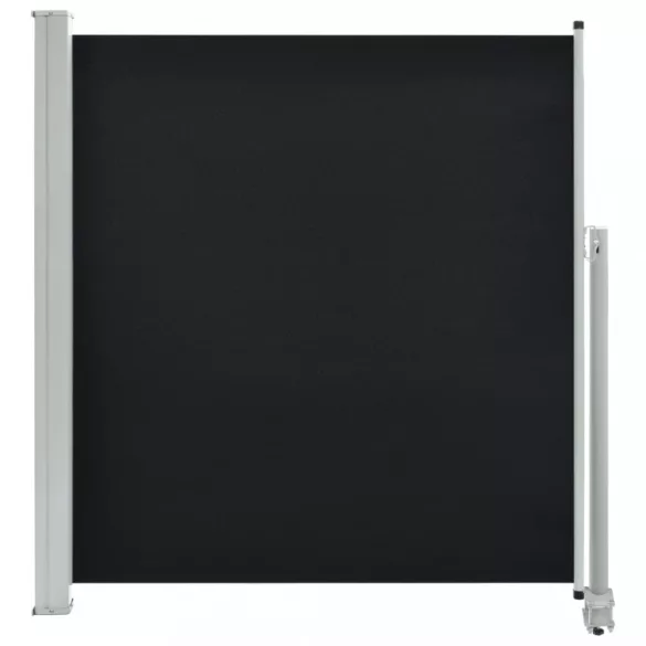 fekete behúzható oldalsó terasz napellenző 140 x 300 cm