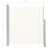 krémszínű behúzható oldalsó terasz napellenző 140 x 300 cm