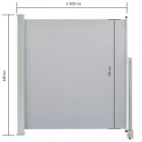 szürke behúzható oldalsó terasz napellenző 140 x 300 cm