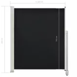 fekete behúzható oldalsó terasz napellenző 160 x 300 cm
