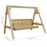 impregnált fenyőfa kerti hintapad 205 x 150 x 157 cm