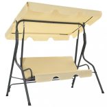 krémfehér kerti hintaágy 170 x 110 x 153 cm