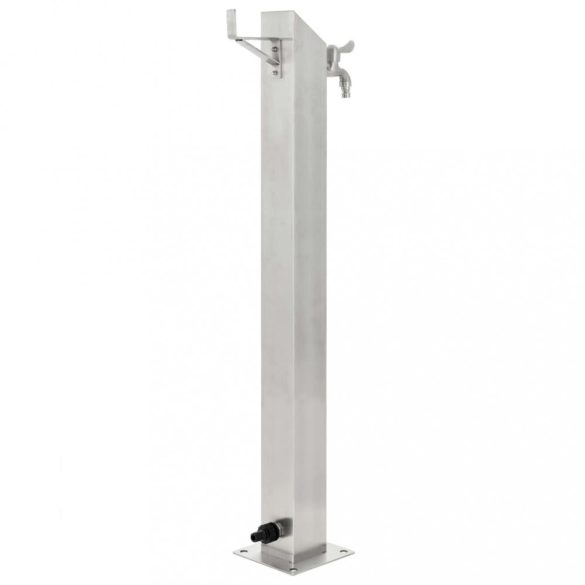 rozsdamentes acél négyzetes kerti oszlop típusú vízcsap 95 cm