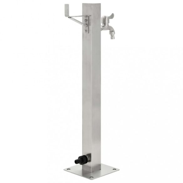 rozsdamentes acél négyzetes kerti oszlop típusú vízcsap 65 cm
