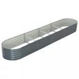 szürke horganyzott acél kerti magaságyás 400 x 80 x 44 cm