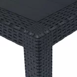 antracit rattan hatású műanyag kerti asztal 220 x 90 x 72 cm