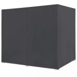 szürke polyrattan napozóágy függönyökkel