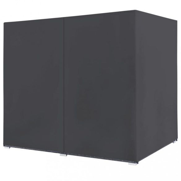 szürke polyrattan napozóágy függönyökkel