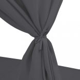 szürke polyrattan napozóágy függönyökkel